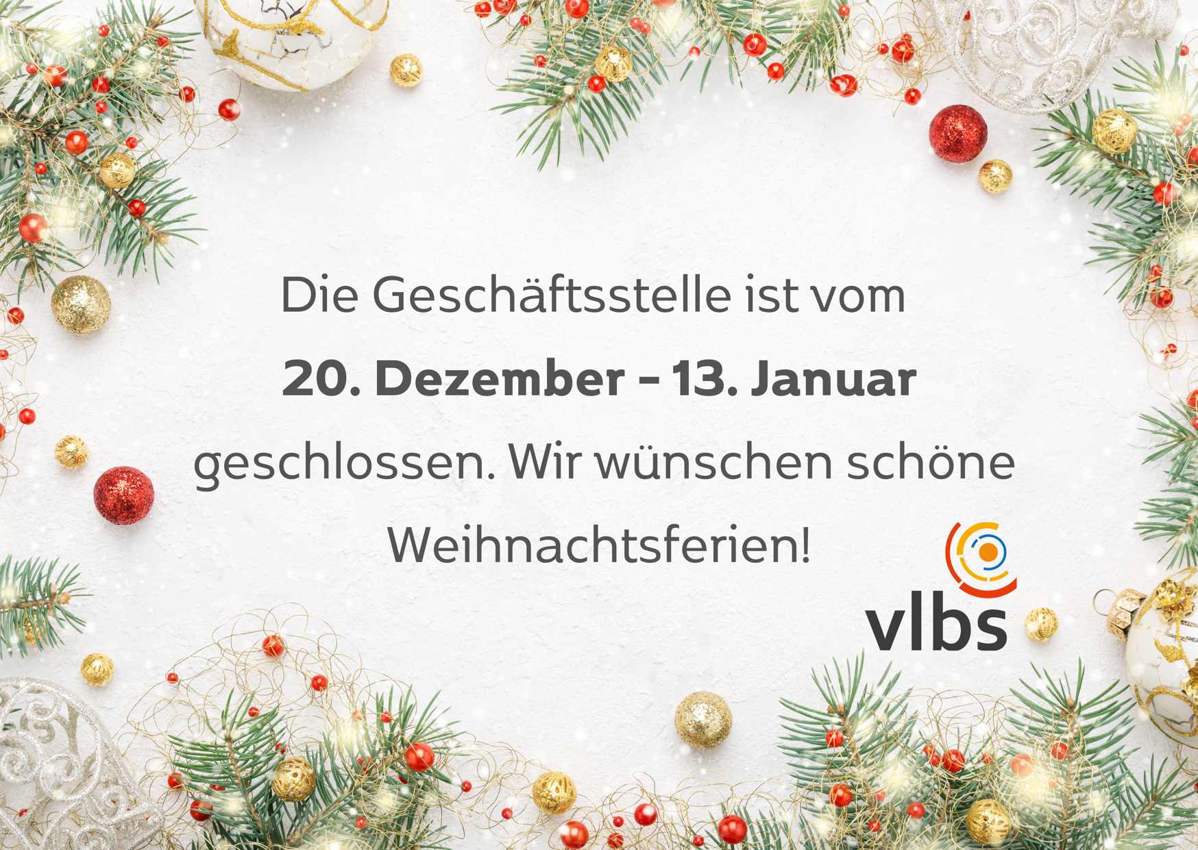 Schließzeiten GS Weihnachtsferien